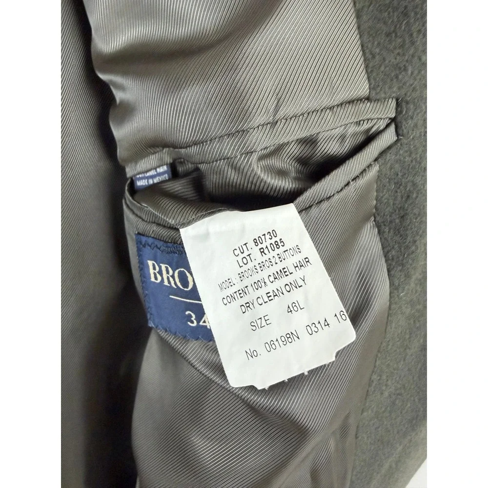 Brooks Brothers 346 Mens 46L‎ Camel Hair Blazer Olive Green 2 Button Sport Coat